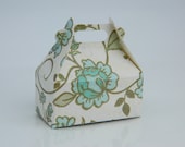 Jewelry Gift Wrap Box - Box for Rings - Flowers, White, Ivory, Green, Brown, Wedding, Beige, Grey, Romantic, Favor, Texture, Mini Box, Cute