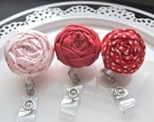 retractable id Fabric flower lanyard badge reel women accessories