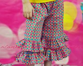 Girls Floral Mod Dot Capri Ruffle Pants