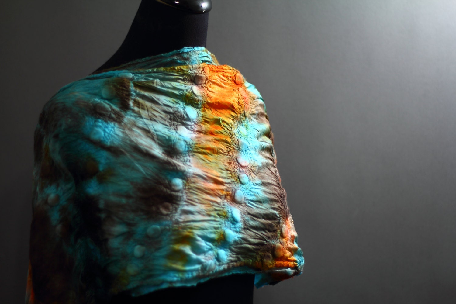SALE OOAK Nuno Felted Scarf textured scarf