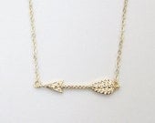 Cupid's Arrow Necklace Gold