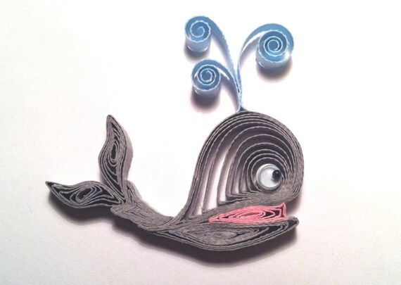 Items similar to Quilling Quilled Ocean or Sea WHALE with Googly Eyes