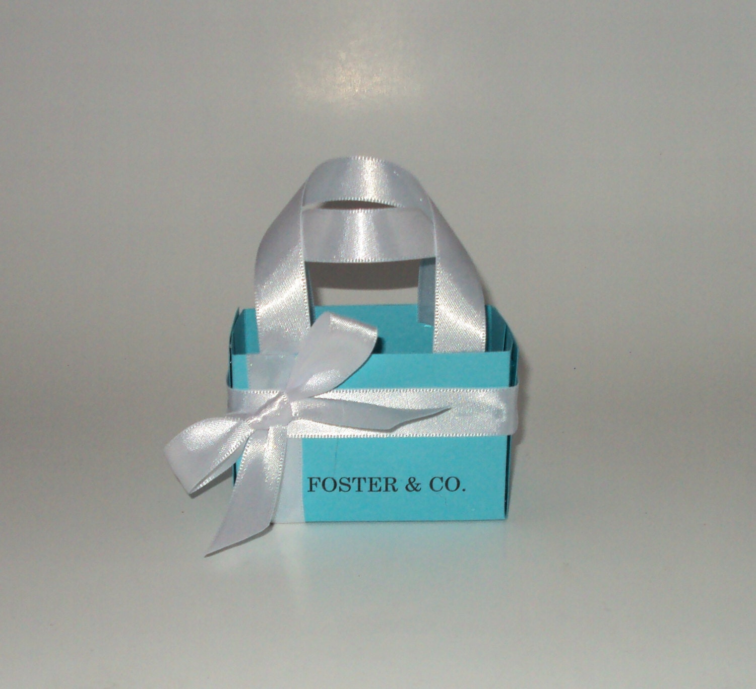 Set of 5 Personalized SMALL Tiffany Blue Gift Bags Favor Boxes other colors available Il_170x135