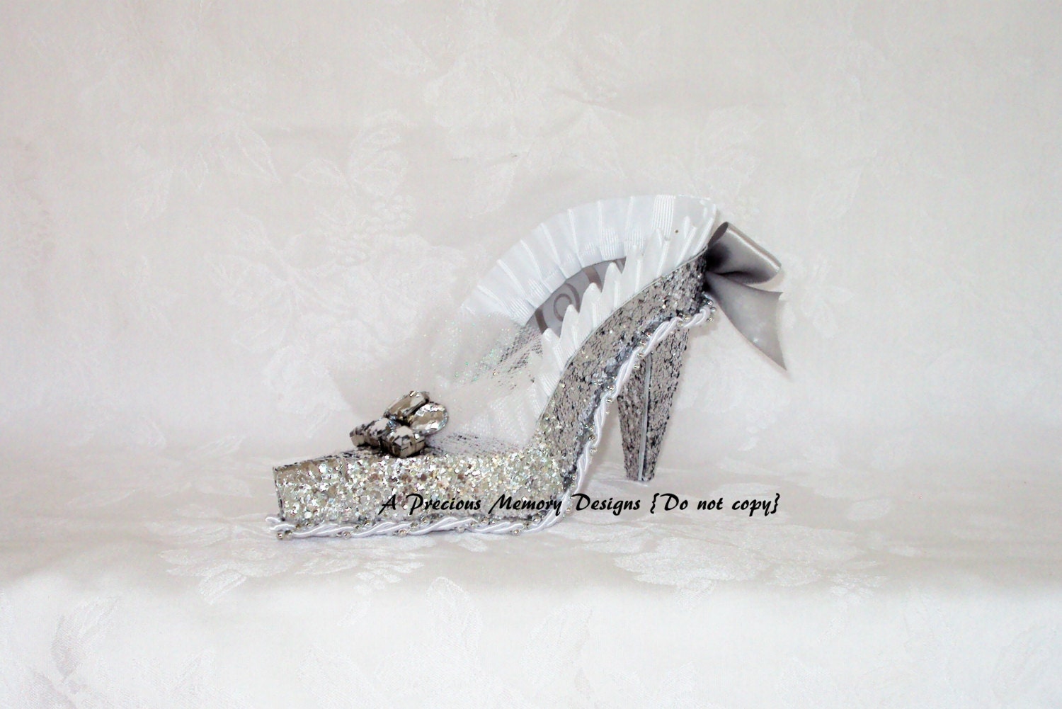 Paper Shoe Art Couture Cinderella's Slipper High Heel Shoe Sculpture
