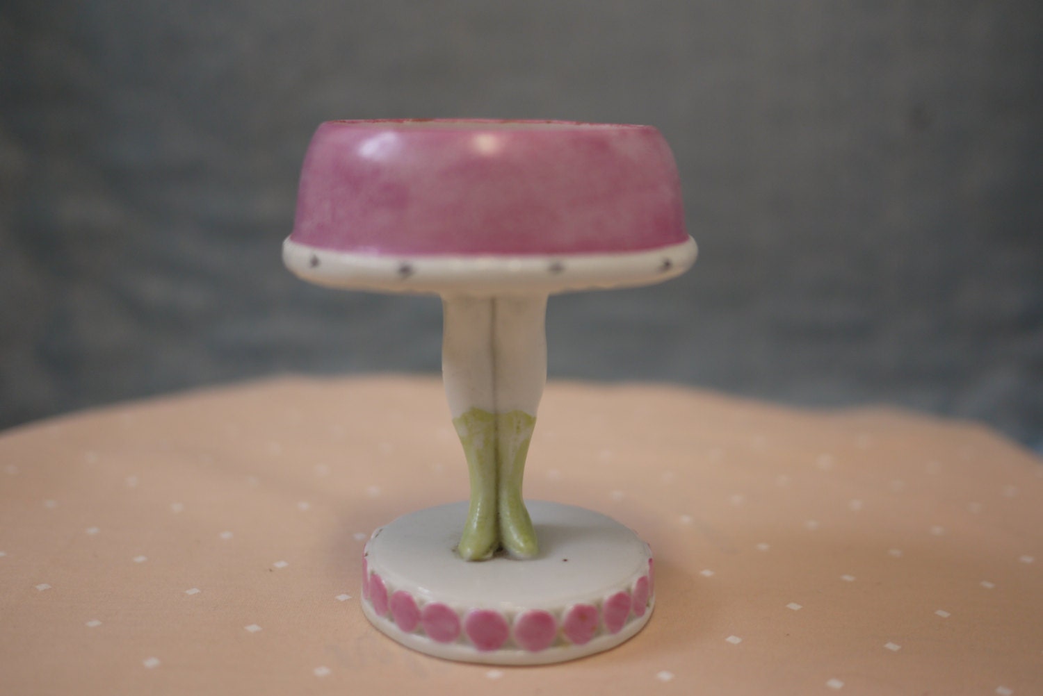 1970's Skirted Soap or Jewelry Holder with Legs