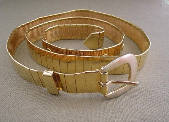 Vintage Classic Gold Metal Buckle Belt