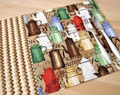 Quilted Placemats Brown Coffee Pot