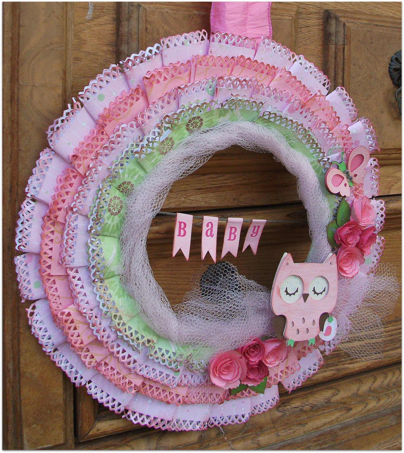 Custom BABY - Girl or Boy Wreath Decor - GO GREEN