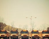 Bus Photograph - Vehicle Car School Bus Photography - Yellow Orange - Vintage Inspired - Home Decor - "SCHOOL DAYS"