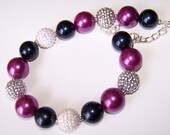 Plum and Navy Disco Necklace