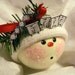 Science Snowman Ornament Christmas Tree Bulb Hand Painted Glass Snowball Face Personalized