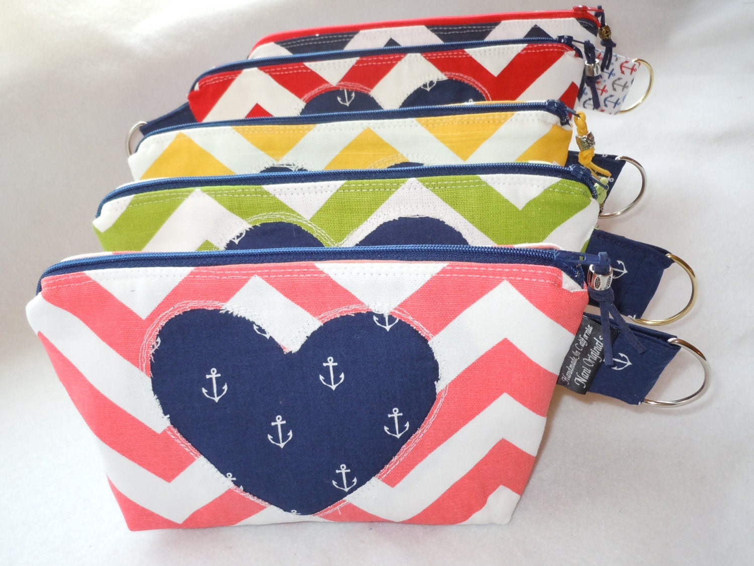 Chevron Anchor Cosmetic Bag