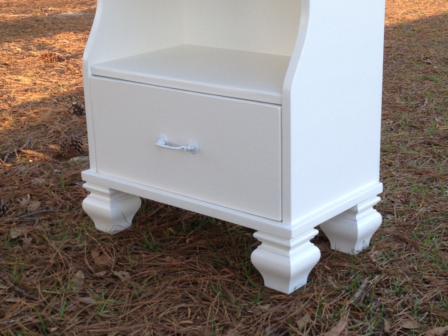 vintage hand painted bookcase in "Antique White" by Glidden