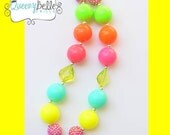 Neon Brite Girls Chunky Necklace MAde with neon colors