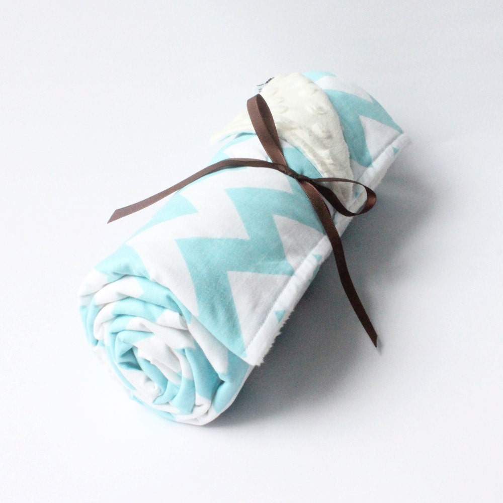 My Favorite Baby Blanket in Chevron Aqua