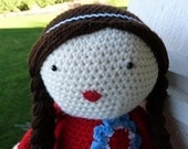 Crochet Doll, Floppy Dollie with Braids