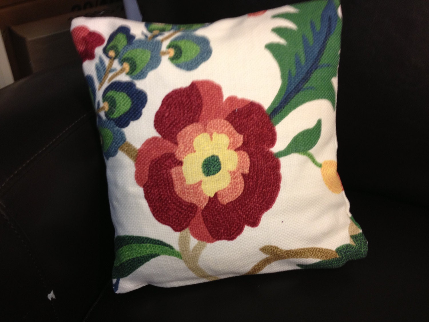 12" square zipper pillow cover in Richloom floral