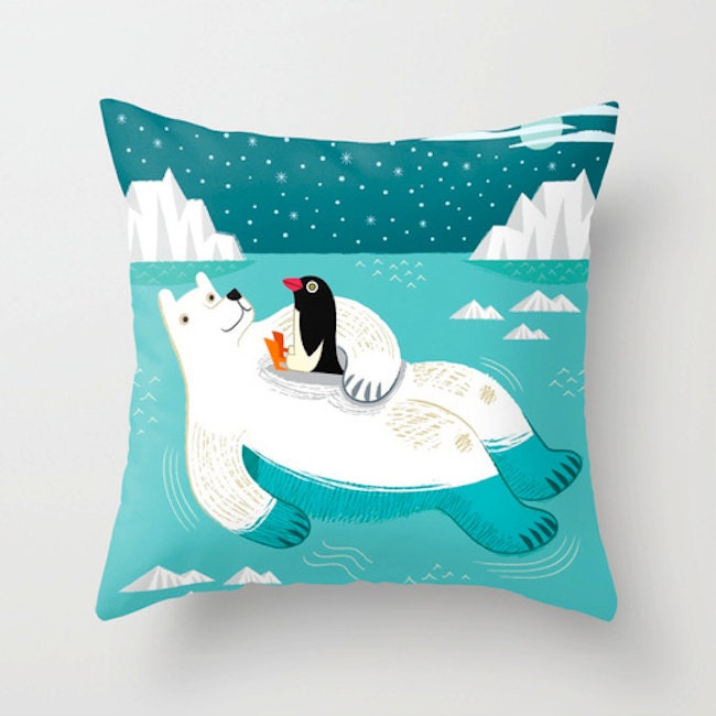 Hitching a Ride - Throw Pillow / Cushion Cover (16" x 16") iOTA iLLUSTRATION