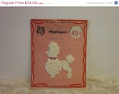 20% OFF SALE Vintage Poodle Applique, Made by EZ Appliques, Vintage, Mid Century