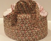 Coral Pink and Gray Polka Dot Bumbo Cover  - Caris Dot Gumbo Cover - Ready to Ship