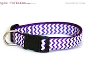 ON SALE Chevron Dog Collar - Chevrons on Purple - Made to Fit Your Dog