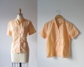 vintage 1960s blouse / 60s blouse / Peach Sherbet