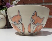 fox dessert bowl  - snack bowl - ice cream bowl