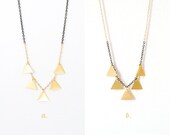 Gold Dipping - Triangle Fringe Necklace - Choose One