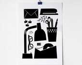 A4 Monochrome Desk Print