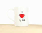 Personalized hand Painted Ceramic Mug  Gift  for Dad ceramic Coffee Mug Dad's Mug Tea Cup minimalist modern  White Kitchen Decor