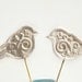 Bird Wedding cake toppers of two love birds in cream white inside bird