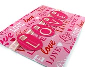 Love Banner Handmade Greeting Card Anniversary Valentine Wedding Romance Pink Red Cream Hearts