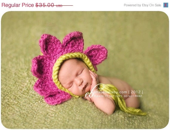 Sale 20% off now Newborn  Flower Petal  hat great photography prop.