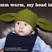 Baby yoda beanie, 6-9 months size.