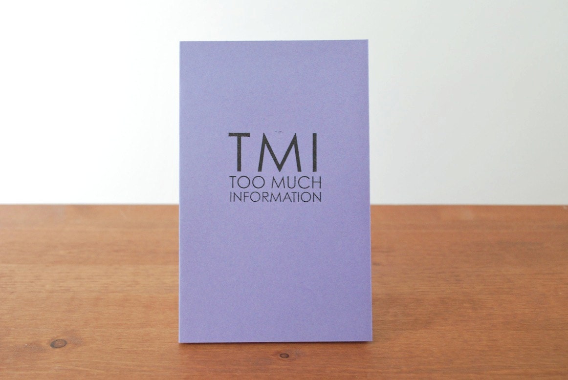 purple handmade journal: TMO too much information