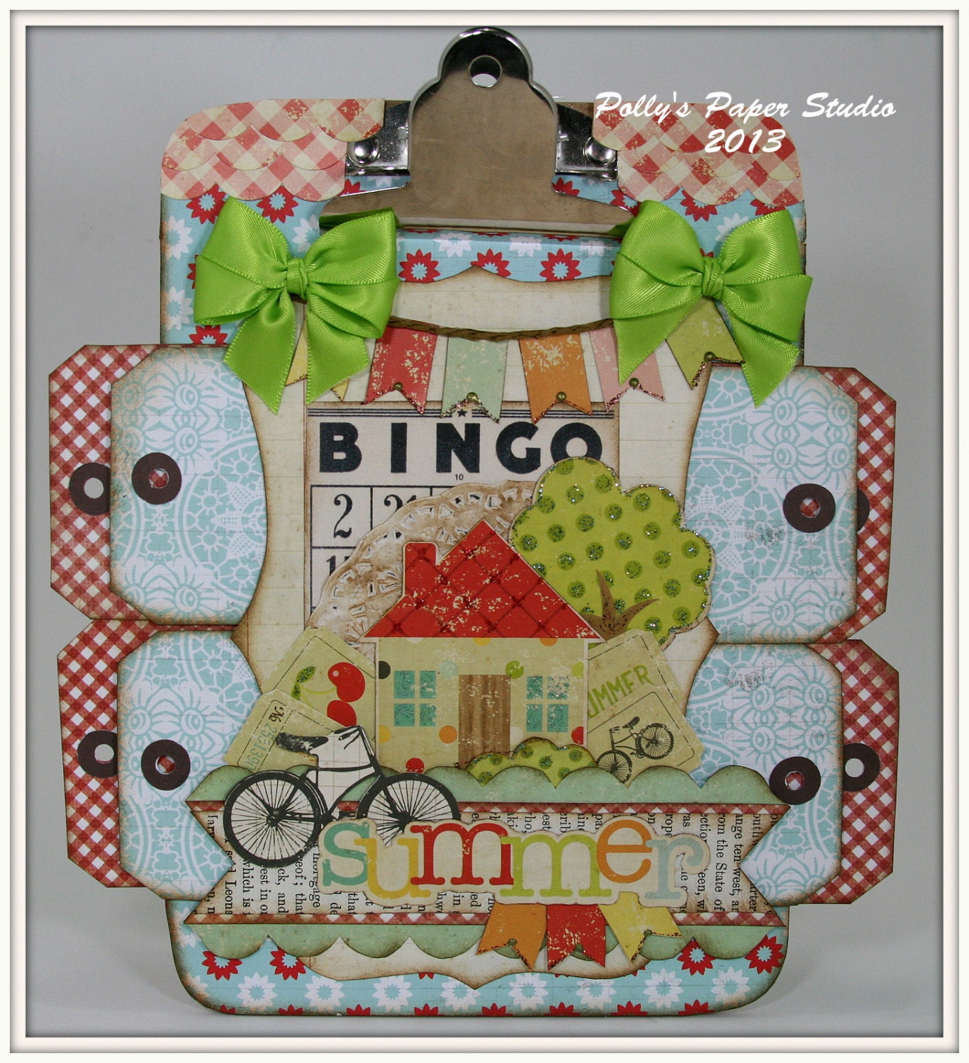 Vintage Inspired SUMMER Fun CLIPBOARD with Tags Album Alternative