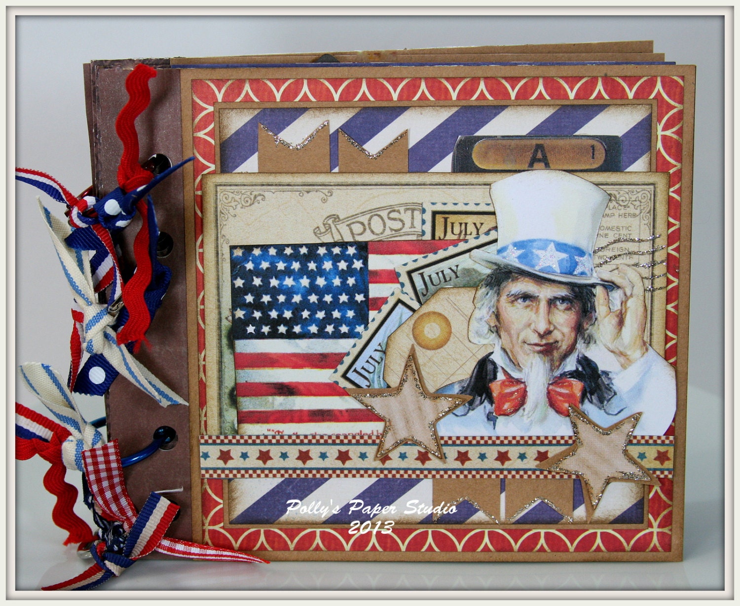 Vintage AMERICANA PATRIOTIC MINI Album Kit Ready to Assemble