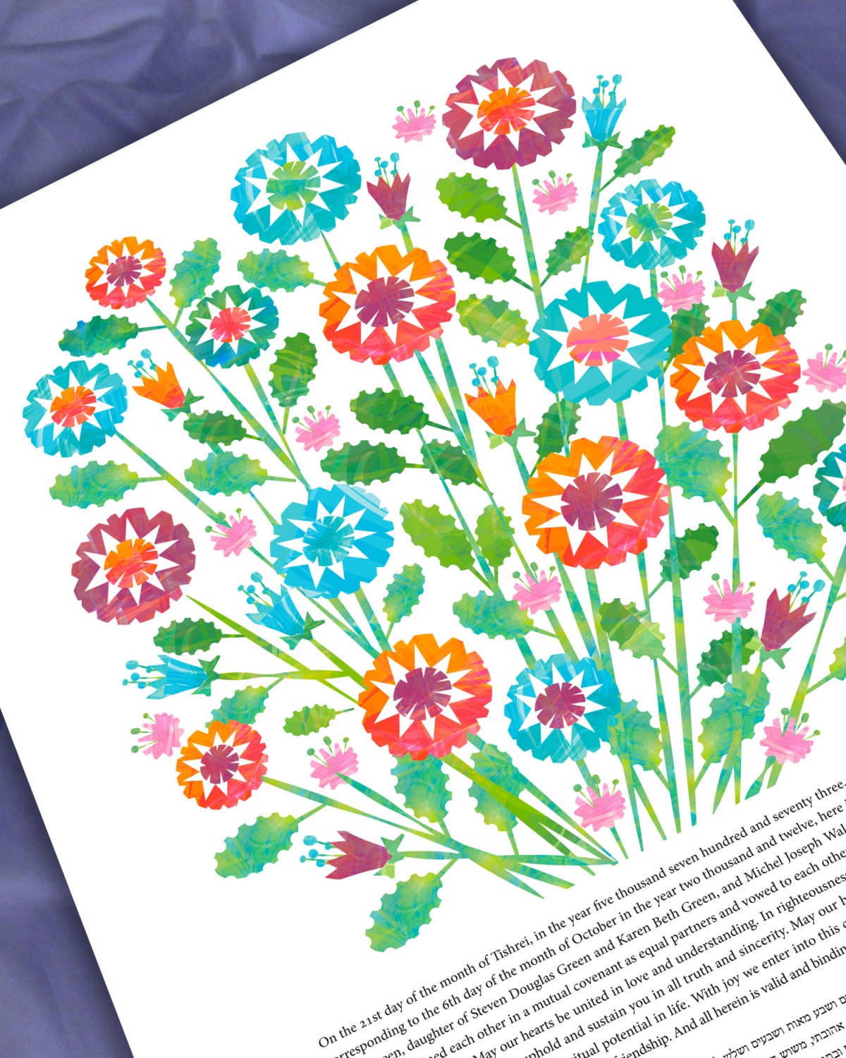 Ketubah - Summer Blooms