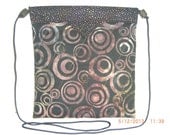 Black and Brown Batiks Quilted Fabric Snap Bag Purse