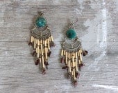 vintage Indian earrings, turquoise stones