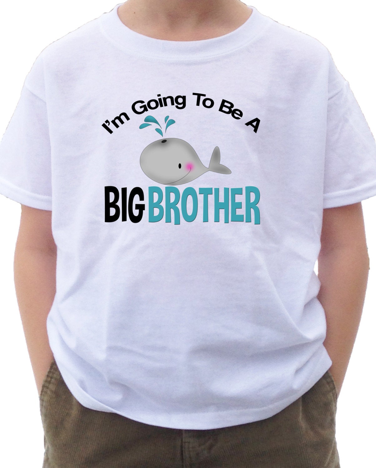 Whale BIG BROTHER Shirt or Bodysuit blue whale of a tale cute ocean mammal fish t-shirt