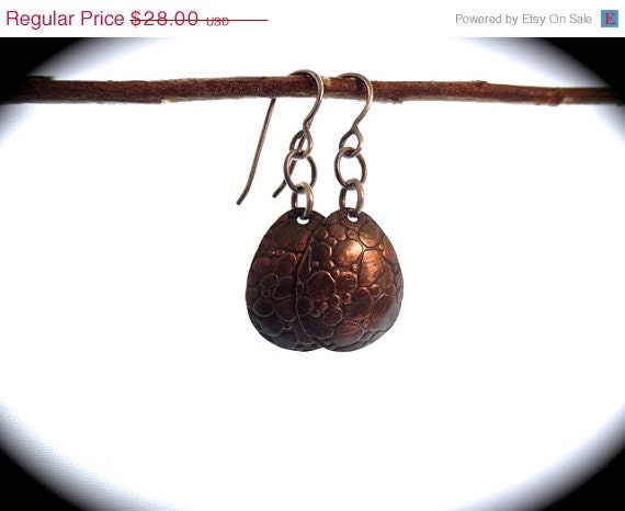 50off SALE FREE SHIPPING Drops Of Copper Earrings Mixed Metal Copper Jewelry