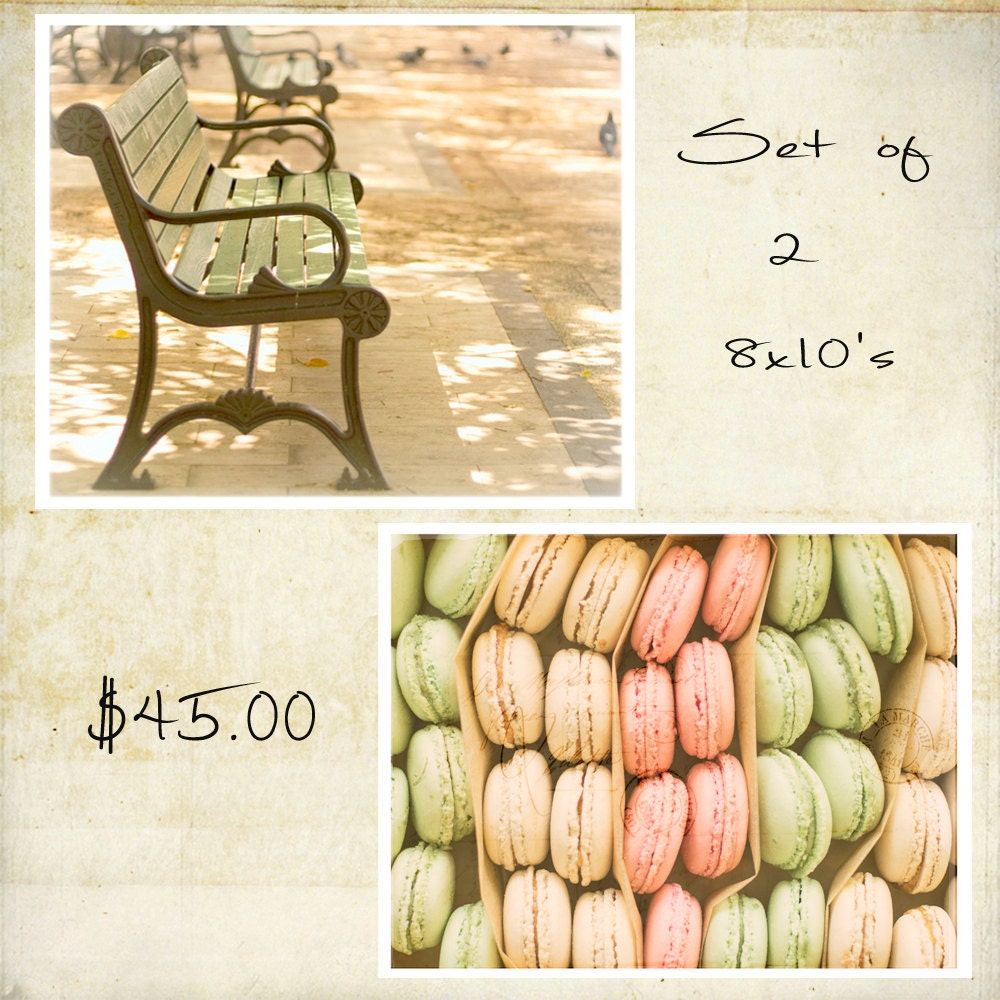 Fine Art Photography, Wall Art, Kitchen, Spring, Paris, Food Photography, Pastels, French Country, Cottage Decor, Set of 2, 8x10 Prints