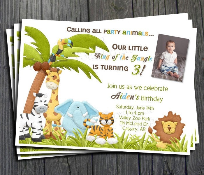 Jungle Birthday Invitation - FREE Thank You Card included Il_570xn