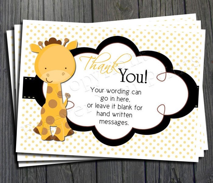 Giraffe Baby Shower Thank You Card - Gender Neutral Il_570xn