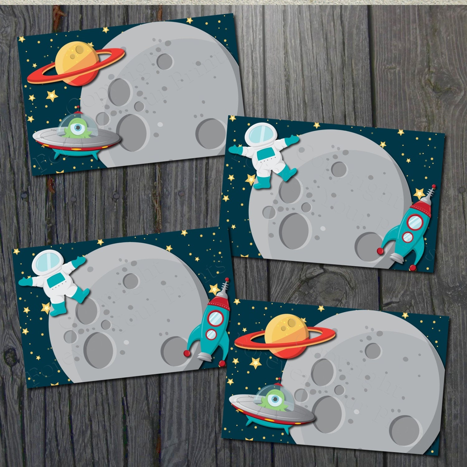 Outer Space Buffet Table Cards - INSTANT DOWNLOAD Il_570xn