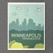 Minneapolis 8x10 / Modern Baby Nursery Decor, Typography Poster, City Skyline, Giclee, Illustration, American Travel Theme, Digital Print