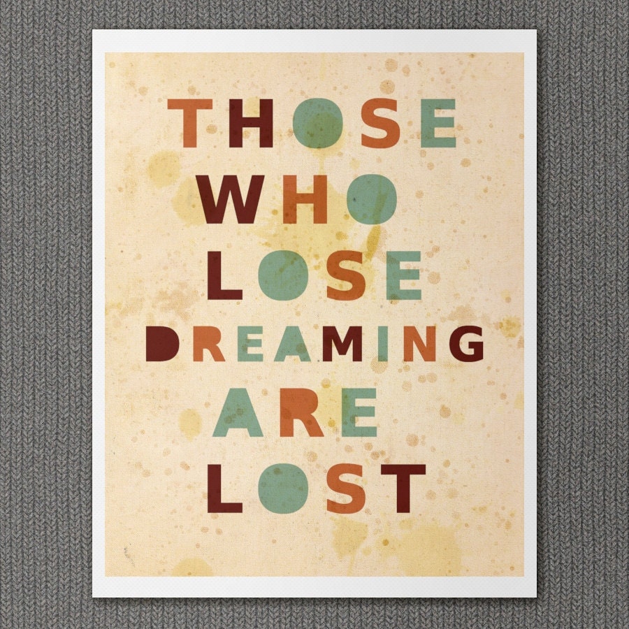 For Dreamers 8x10 / Typographic Print, Digital Print, Office Art, Art Poster, Inspirational Quote, Proverb, Australian, Kids Room