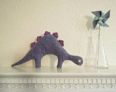 Navy Chevron Stripe & Purple Stegosaurus Dinosaur Plush Toy