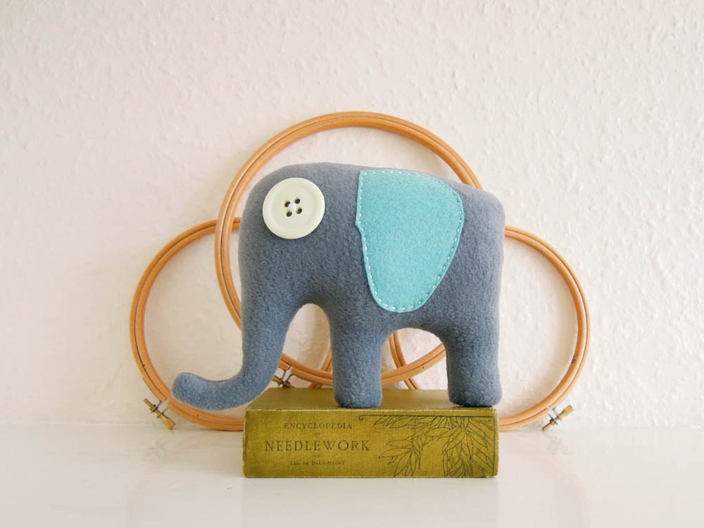 Grey & Mint Green Elephant Plush Toy